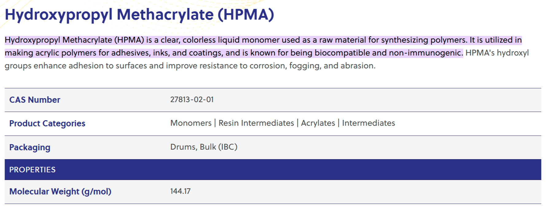 Is Hydroxypropyl Methacrylate (HPMA) the same as HEMA?