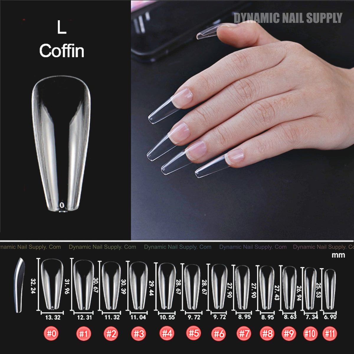 Coffin L] Full Cover Tips - Soft Gel X tips - 600 pcs - Box