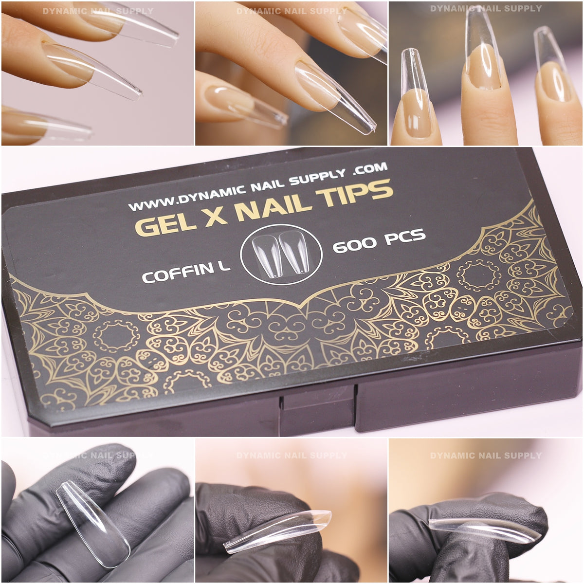 Coffin L] Full Cover Tips - Soft Gel X tips - 600 pcs - Box