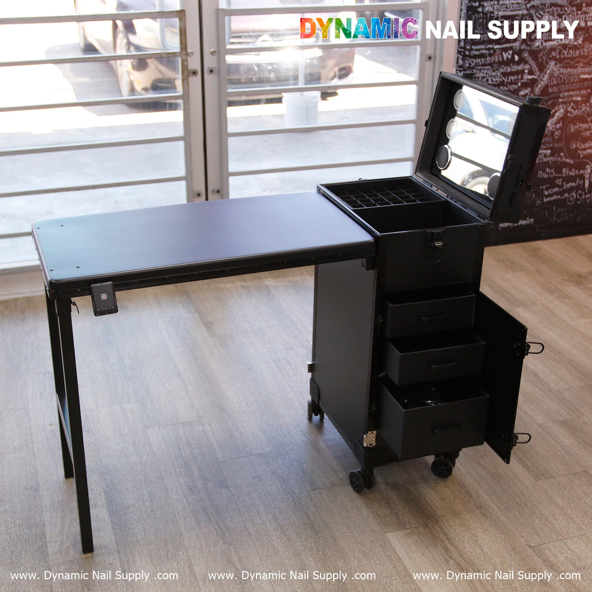 Portable Rolling Manicure Table – Foldable Nail Desk - Travel