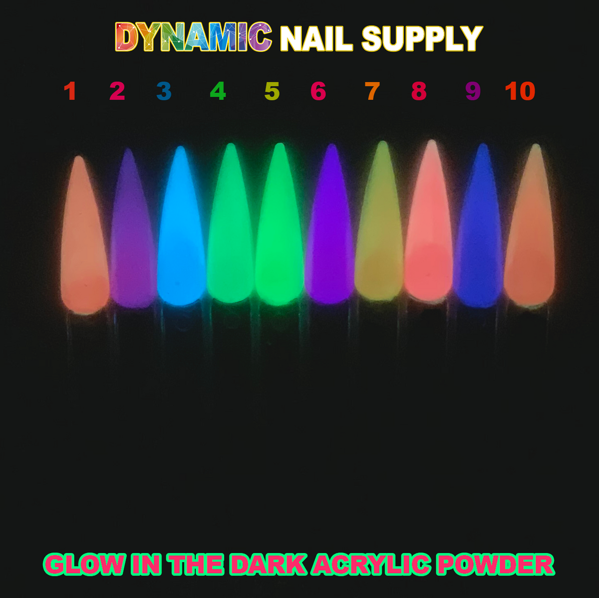  Glow in the Dark Acrylic Powder, Dipping & Acrylic Powder for  Nails, Premium Nail Acrylic Powder w/ 12 Glow Effect Colors, For Flawless Acrylic  Nail Enhancements, DPGW-9, 2 oz - Joya