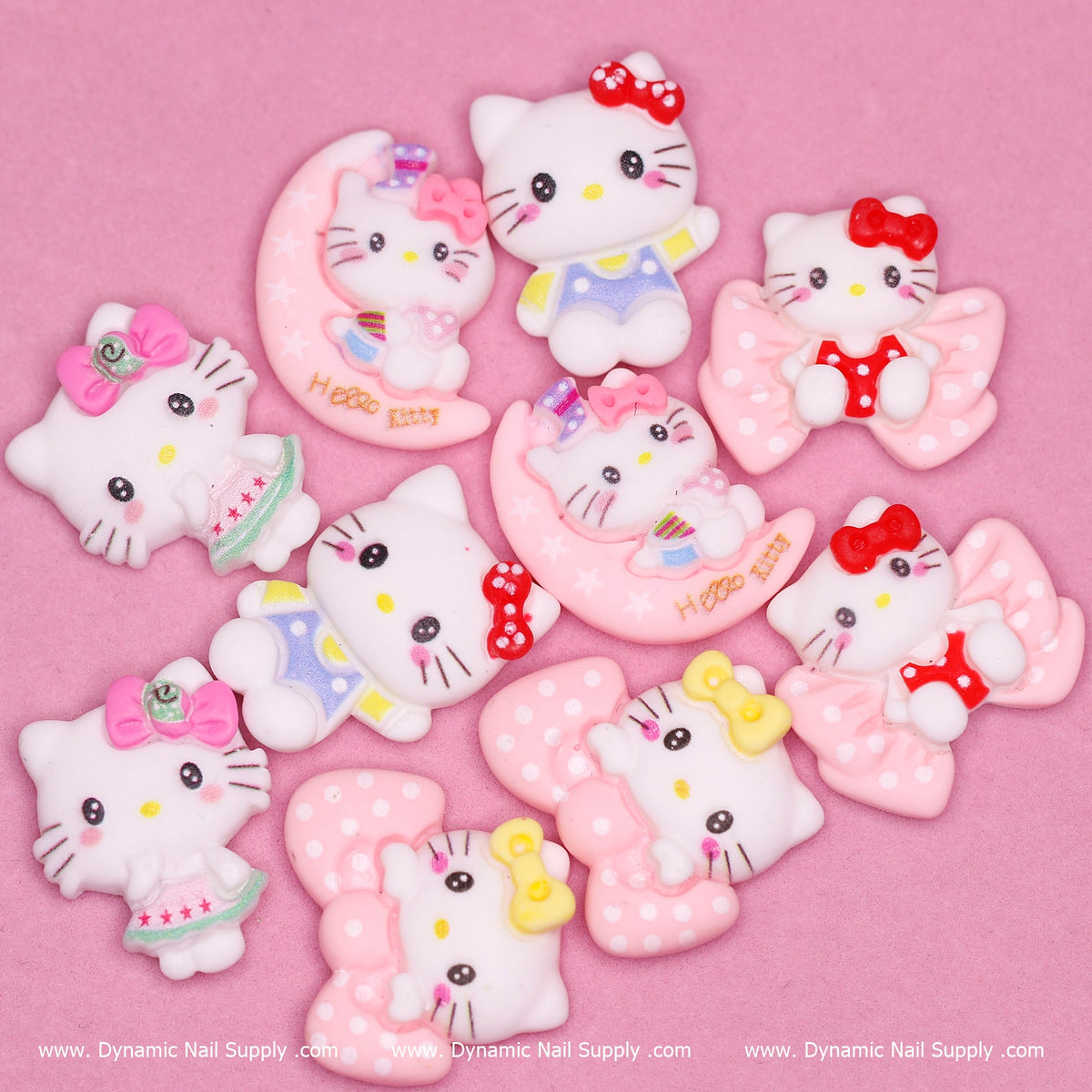 10 pcs Hello Kitty Charm set (Cute Cat) for Nails Art Designs