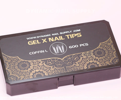[Coffin L] Full Cover Tips - Soft Gel X tips - 600 pcs - Box