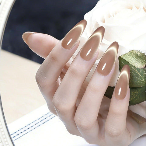 Cat Eye Magnet for Nails, Double Head French Cat-Eye Magnet Tool with Scissor Plate & Matte Cylinder, Cat Eye Magnet for V Shape & Smile Line Nail Art DIY (Magnet Only, No Gel Included)