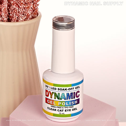 Clear Cat Eye Gel - Transparent Magnetic Silver Shimmery Gel Polish