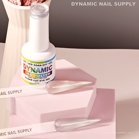 Clear Cat Eye Gel - Transparent Magnetic Silver Shimmery Gel Polish