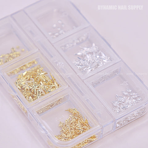 Gold and Silver Stars Mixed Sizes Flatback Sparkling Charms for Nail DIY Designs