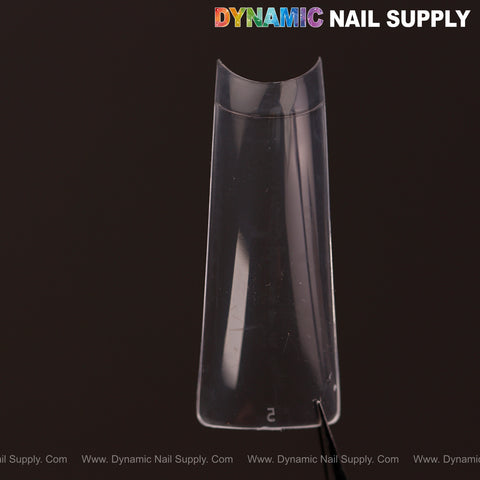 XXL Duck Shape Nail Tips Box 440pcs (11 sizes), clear curved tip #2, shown under the DYNAMIC NAIL SUPPLY logo.