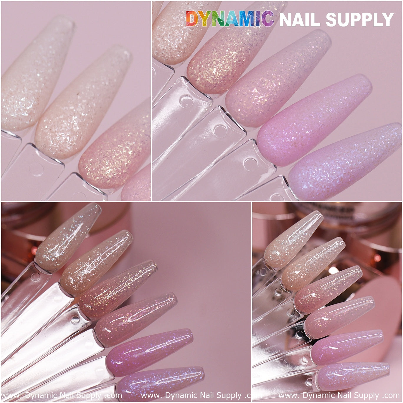 Glittery Nude Acrylic Ideas - Shimmery Cover Collection (Sparkling