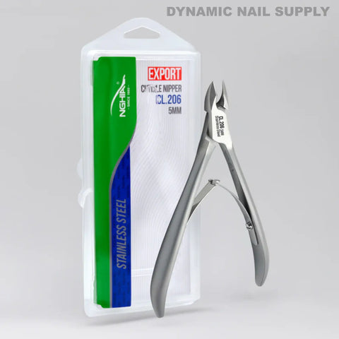 CL.206 7MM stainless steel double spring cuticle nippers with export packaging, ideal for pro nail care.