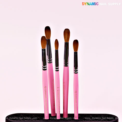 Dynamic 100% Pure Kolinsky Hair Brush (Pink handle - Crimped or Not) for Nails Acrylic Application