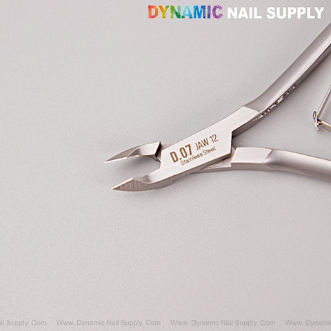 D07 - Jaw 12 Cuticle Nippers: Super Fine Cuticle Clippers with Smooth Spring Action, by Dynamic Nail Supply.