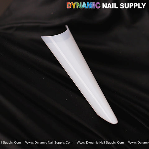 The Russia Almond Natural White Straight Half Cover Nail Tips Box is perfect for creating elegant white nail tips.