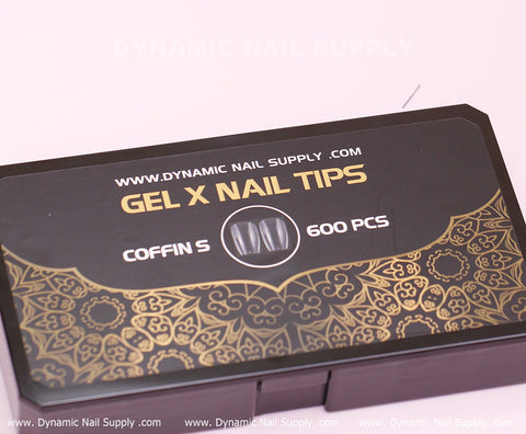 [Coffin S] Full Cover Tips - Soft Gel X tips - 600 pcs - Short length - 11 sizes