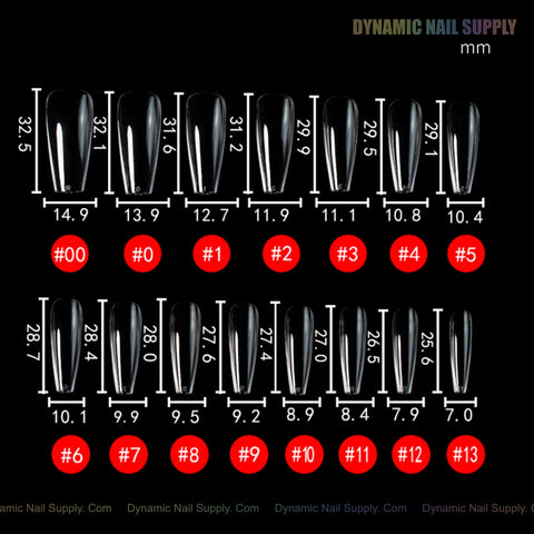 Natural Coffin (Long) Full Cover Soft-Gel Nail Tips (Black Box)