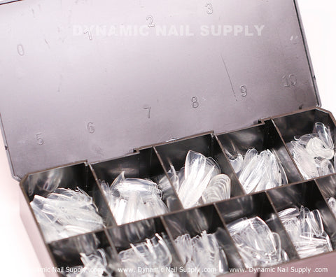 [Coffin S] Full Cover Tips - Soft Gel X tips - 600 pcs - Short length - 11 sizes