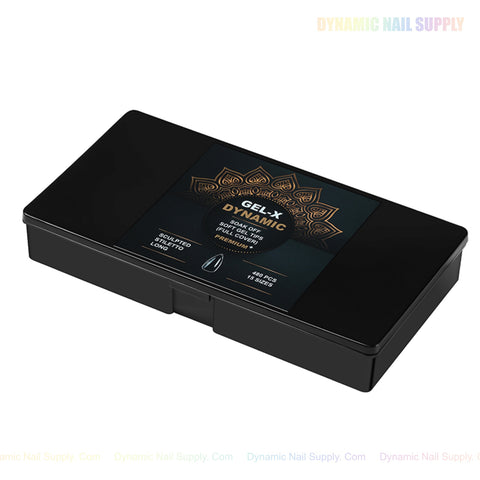 Sculpted Stiletto (Long) Full Cover Soft-Gel Nail Tips (Black Box)