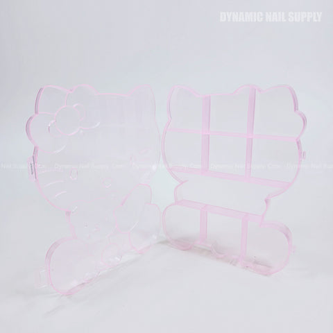 [Plastic Pink] Stand Hello Kitty Plastic Charm Small Bead Container Box Organizer Storage Case - 10 grids