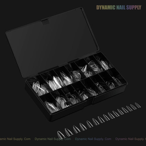 Sculpted Stiletto (Long) Full Cover Soft-Gel Nail Tips (Black Box)