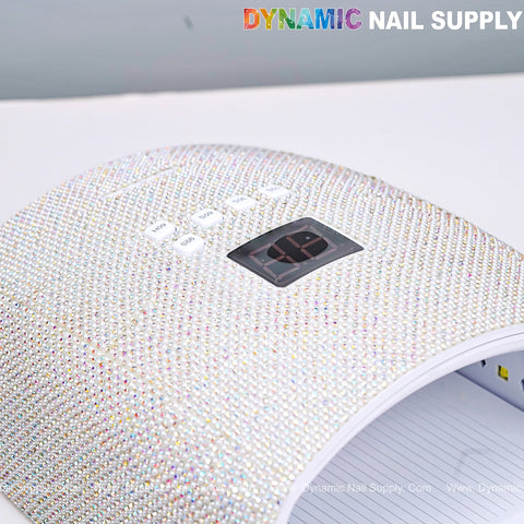 AB and Pearl Rhinestone Cordless LED/UV Gel Nail Dryer 48W Rechargeable with digital display, DYNAMIC NAIL SUPPLY.