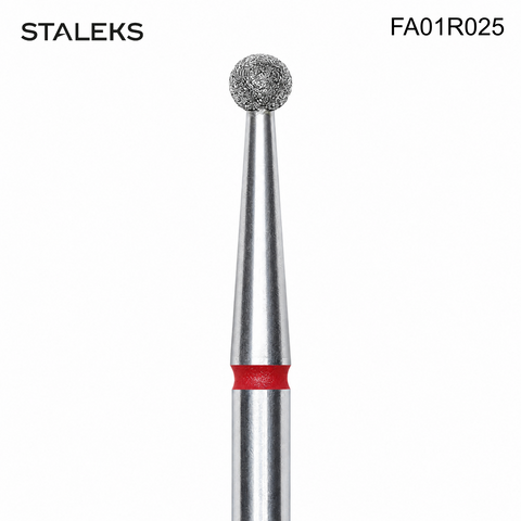 FA01R025 Staleks Diamond nail drill bit ball red EXPERT head diameter 2,5 mm