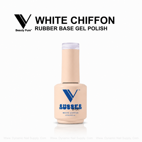V Beauty Pure’s White Chiffon Rubber Base Gel Polish gives nails a milky white finish and lasting strength.