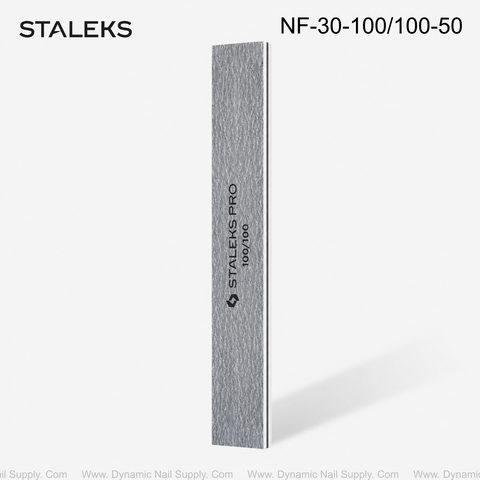 NF-30-100/100-50 Staleks STALEKS Straight wide mineral nail file 100/100 grit (50 pcs)
