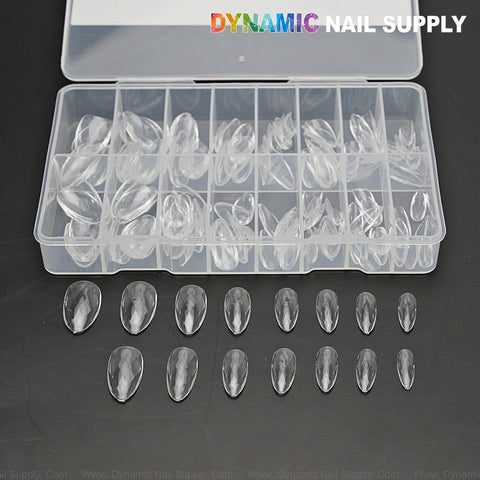 Medium Almond 3D Diamond Tips - 150pcs 15 sizes