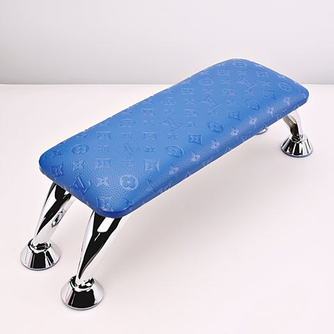 Blue LV Engraved Leather Handrest Armrest for Pedicure and Manicure service (Reposabrazos Para Manicura salon)