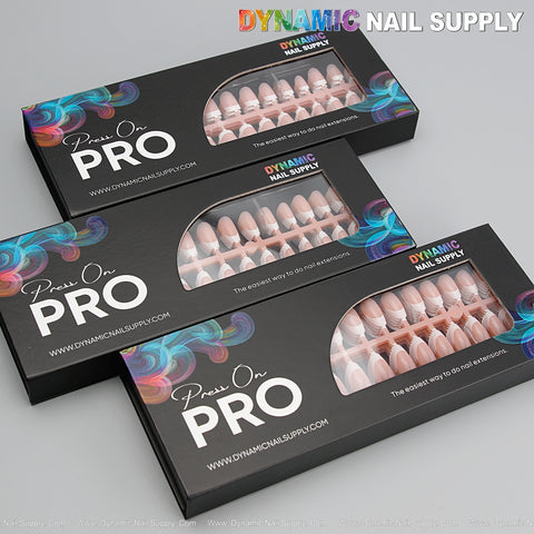 Professional Press On French Tips Full Cover Nail Tip Box - 5 Nude Shades for All Skin Tone