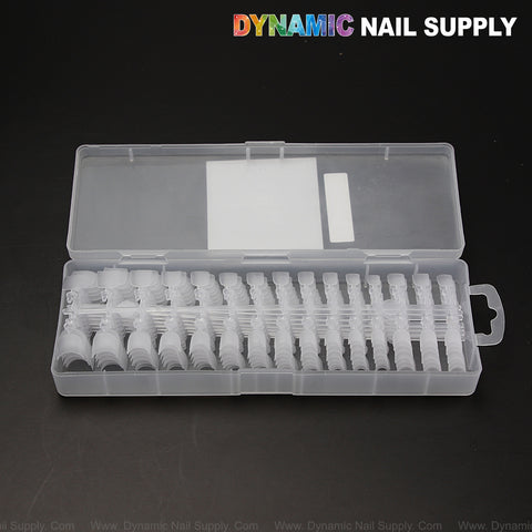 Short Square Round Edge - Prebuff Soft Gel Tips Half Cover Nail Tip Box