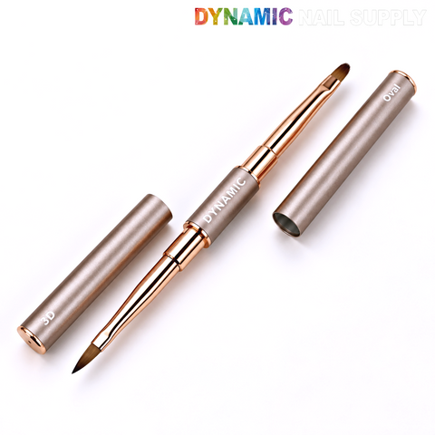 DYNAMIC Nail Art Dual Head Multi-use Metallic Color Brush - Liner, Builder, Ombre, 3D, Detail Brush