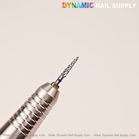 Medium Grit Pointy Bit: Carbide nail drill bit for underneath nails; pro manicure tool, textured and tapered tip.