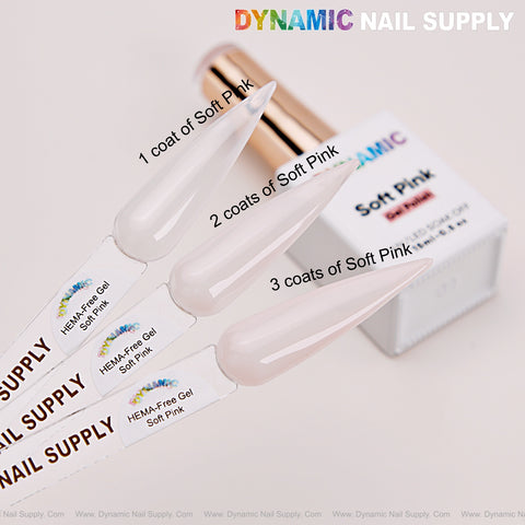 Dynamic No-HEMA 'Soft Pink' Sheer Gel Polish - Transparent Jelly Light Pink Natural Cover for All Skin Tone