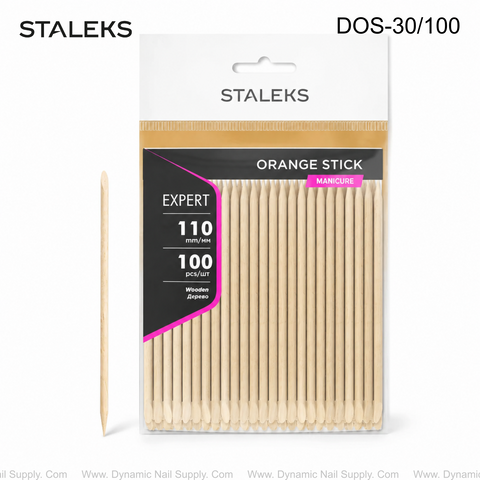 DOS-30/100 Staleks Orange stick EXPERT wooden 110 mm - MEDIUM (100 pcs)