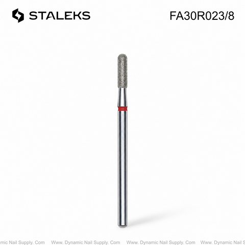 FA30R023/8 Staleks Diamond nail drill bit rounded cylinder red EXPERT head diameter 2,3 mm / working part 8 mm