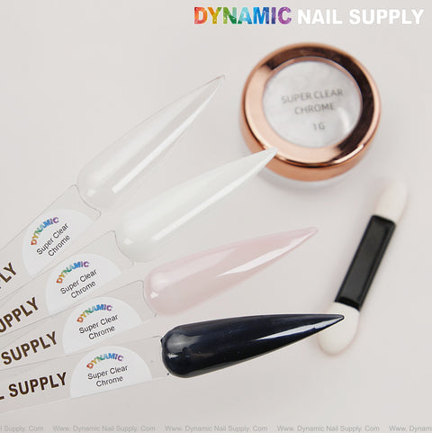 Super Clear Ultra Transparent Chrome Powder for Clean Nails, Gllazed Donut Nails