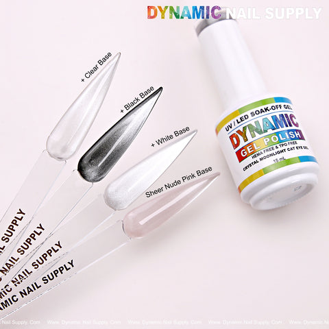 Crystal Moonlight Cat Eye Gel Polish - HEMA-Free Magnetic Silver Shimmery Super Shiny Effects