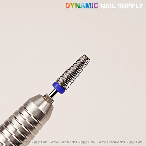 Close-up of the 5-in-1 Safety Medium Thin Drill Bit (Silver), best seller for cuticle sealing, on a light background.