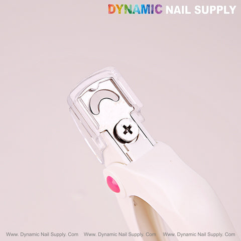 Dynamic Nail Supply Nail Tip Cutter with measure spacers; rotary, adjustable clippers. Ideal manicure tool.
