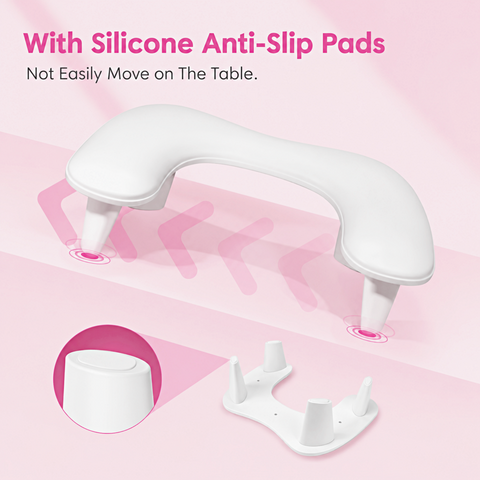 [Strawberry Pink] U-shape Leather Armrest with Cushion Pillow for Pedicure Manicure (Reposabrazos Para Manicura)