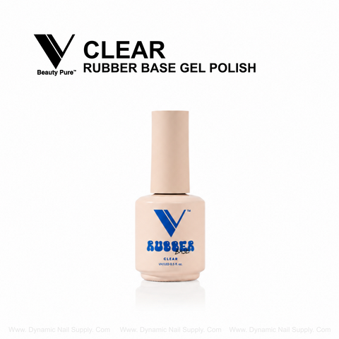 V Beauty Pure - Clear Rubber Base Gel Polish: self-leveling formula for strong, flawless nails.