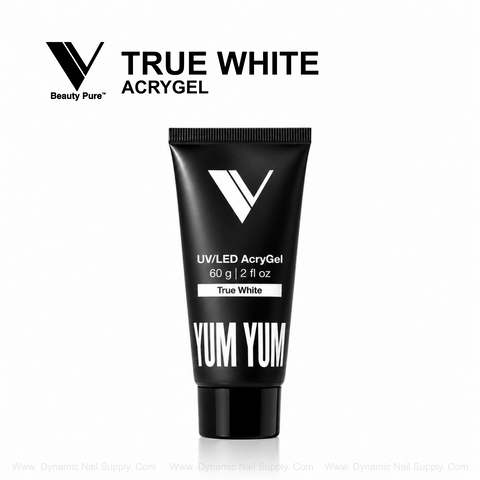 True White - V Beauty Pure AcryGel, 60g: salon-quality nail enhancements in a Beauty Pure-labeled tube.