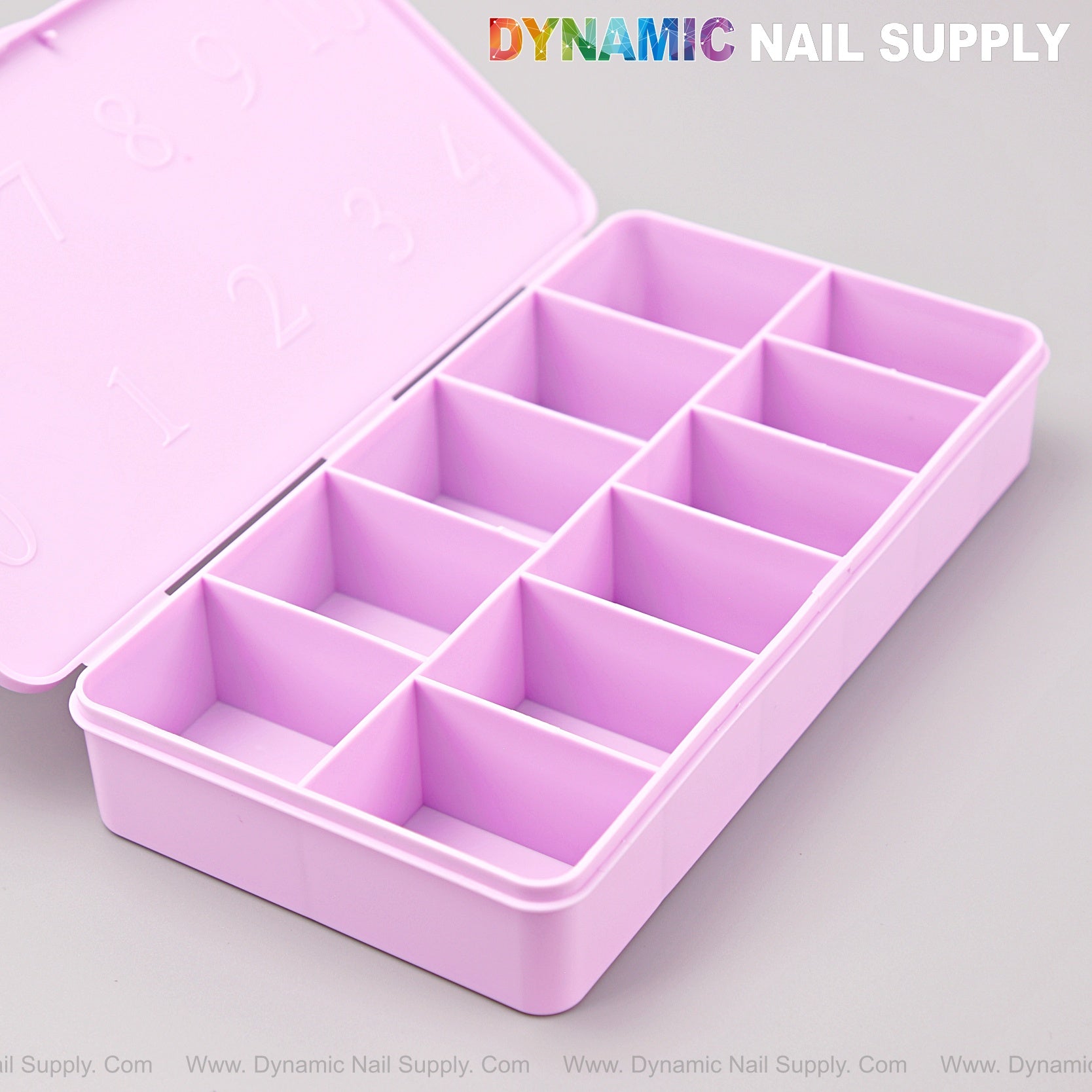 [Solid Purple] Empty Nail Tip Box Organizer in 11-Size Grid Boxes for ...