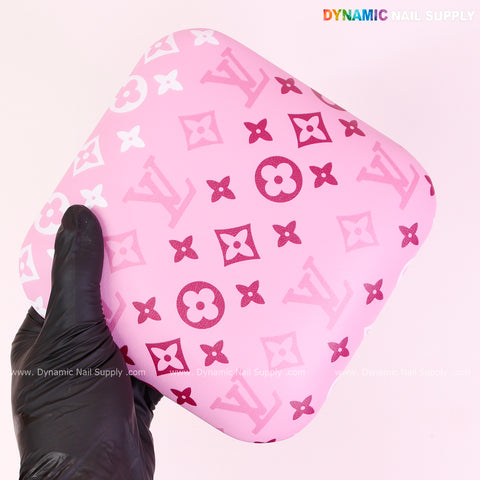 (White Pink LV 3 lines) Elbow Rest Pillow for Nail Tech : Soft Pu Leather, Supportive, Built for Long Hours Usage