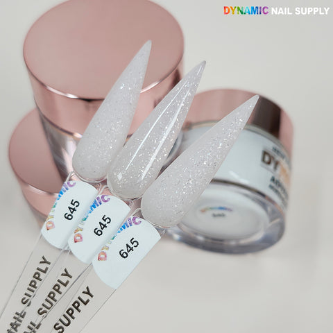 Shimmery Cover Acrylic Powder (#645) - The best Sparkle Soft-white glitter