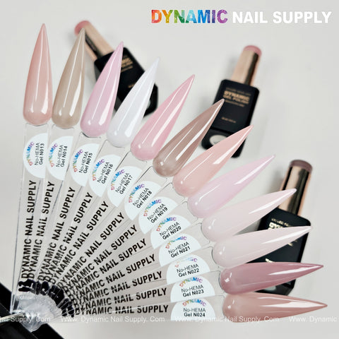 DYNAMIC No-HEMA Nude Neutral Gel Polish For Base French Cover Tips - N013 to N024 - Natural Look for Everyday Use