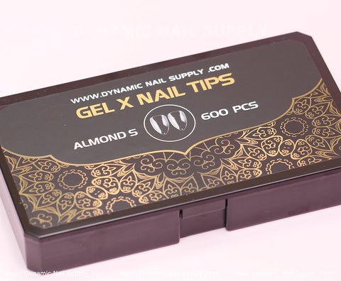 [Almond S] Full Cover Tips - Soft Gel X tips - 600 pcs - Short Length - 10 sizes