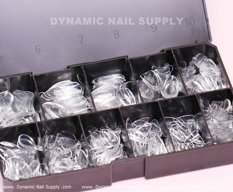 [Almond S] Full Cover Tips - Soft Gel X tips - 600 pcs - Short Length - 10 sizes