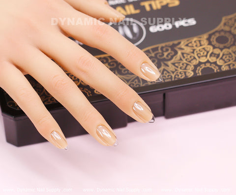 [Almond S] Full Cover Tips - Soft Gel X tips - 600 pcs - Short Length - 10 sizes